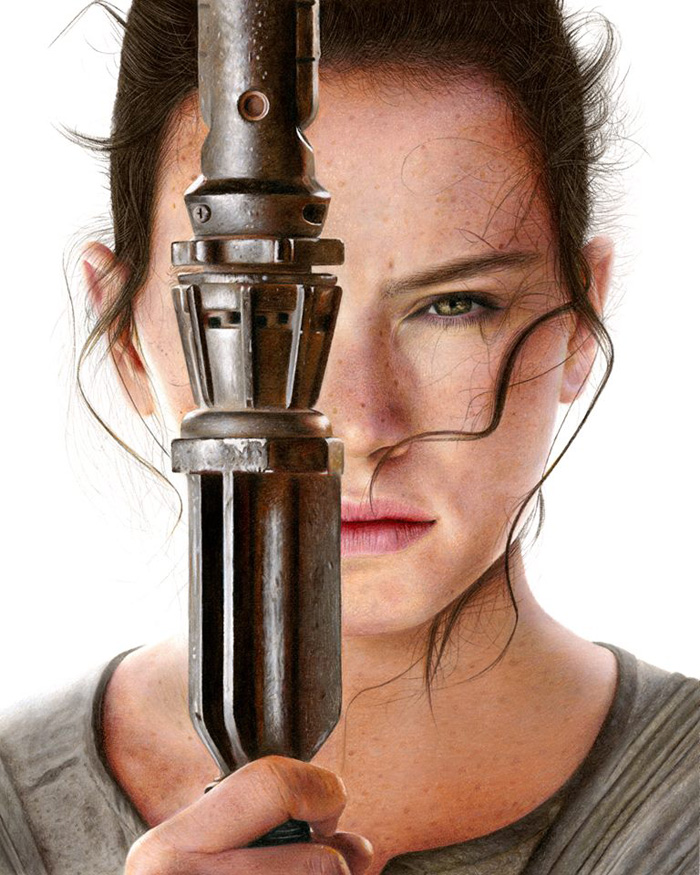 Drawing Rey from Star Wars: The Force Awakens