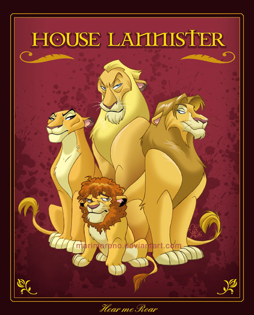 Game of Thrones Houses as Disney Animals