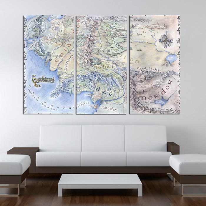 Lord of the Rings Maps Canvas Wall Art