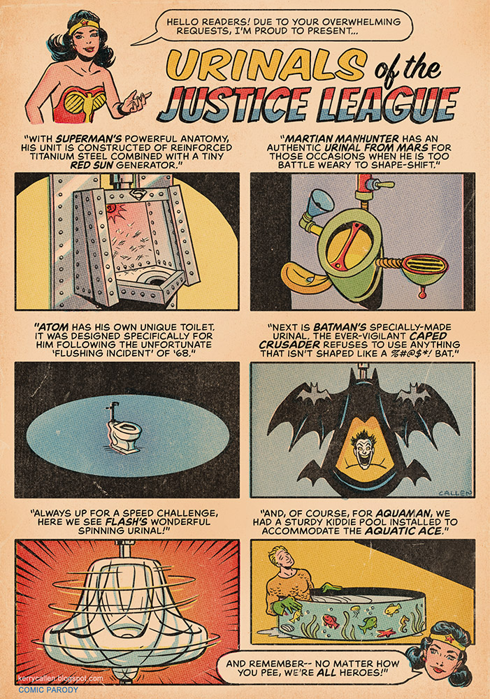 Urinals of the Justice League