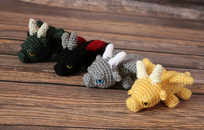 Crocheted Baby Dragons