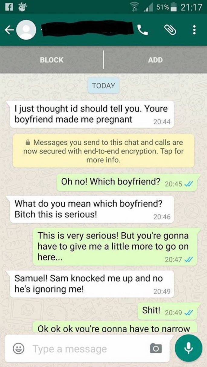 Pregnant Side Chick Wrong Number Texts a Geek