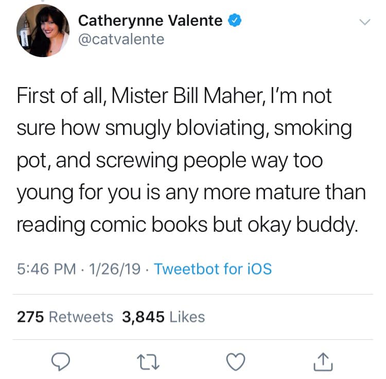Response to Bill Mahers Rant About Comic Book Fans