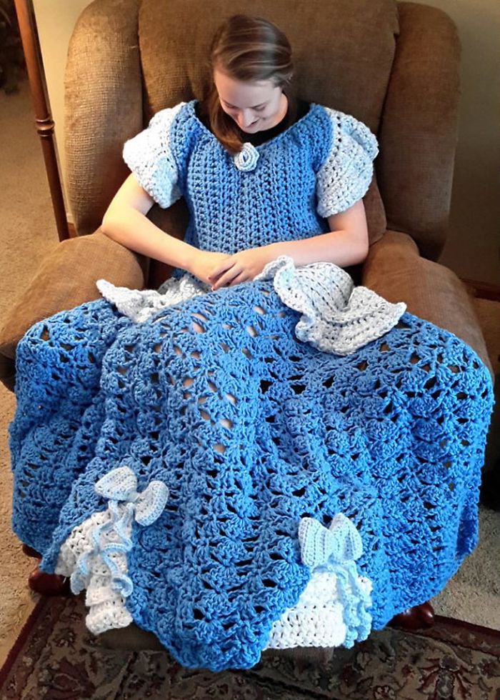 Crocheted Princess Dress Blankets