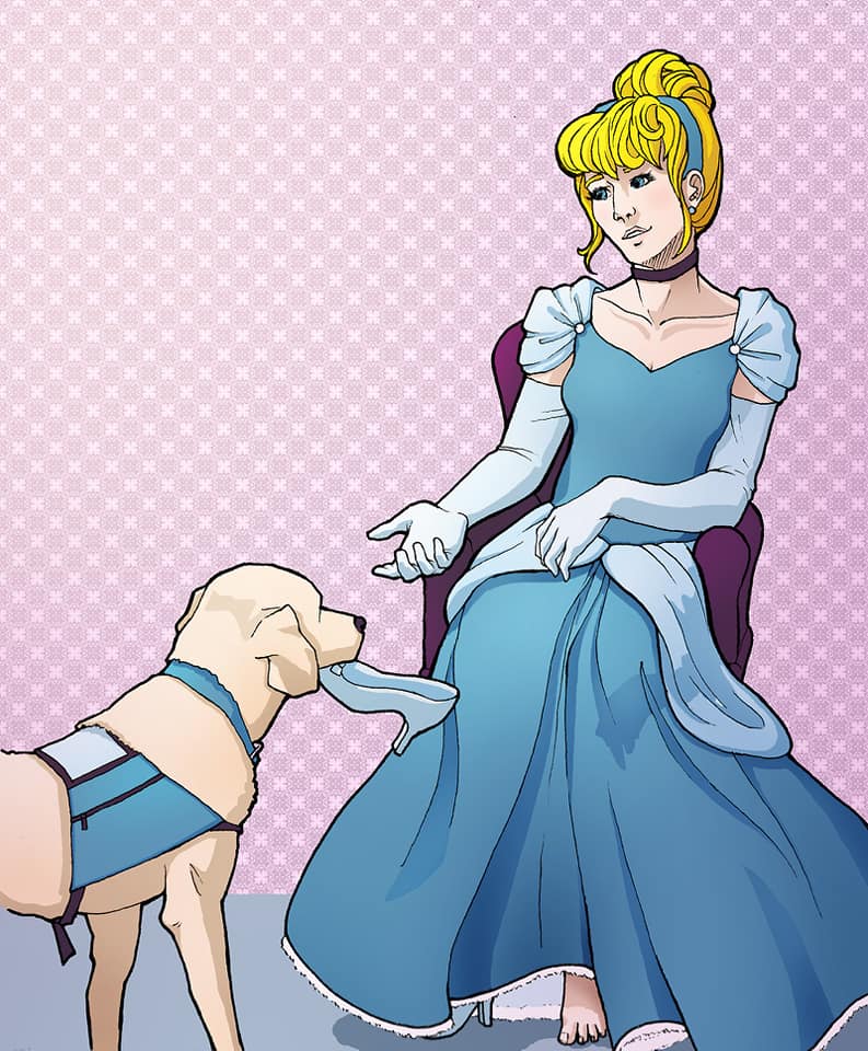 Disney Princesses with Service Dogs Fan Art
