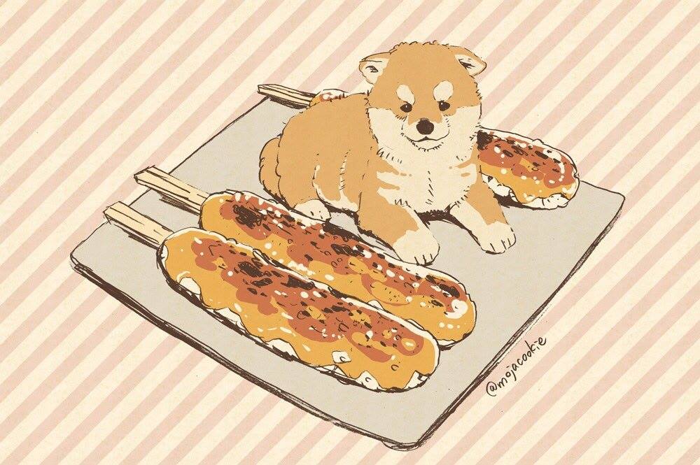 Kawaii Dogs and Food Art