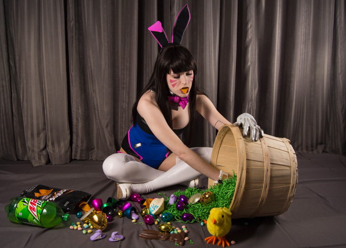 Easter Bunny DVa from Overwatch Cosplay