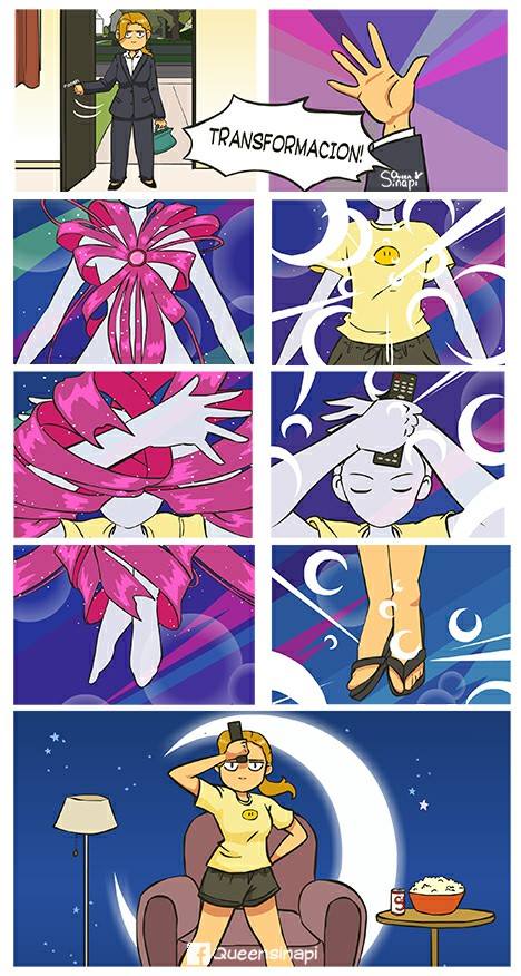 After Work Sailor Moon Transformation Comic