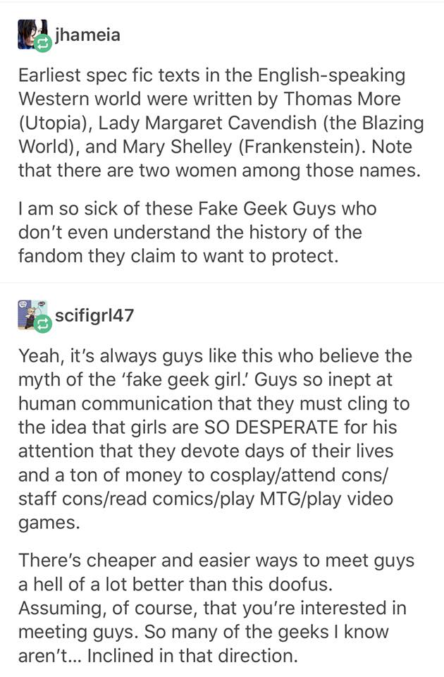 Guy Gets Schooled After Posting Fake Geek Girl Rant