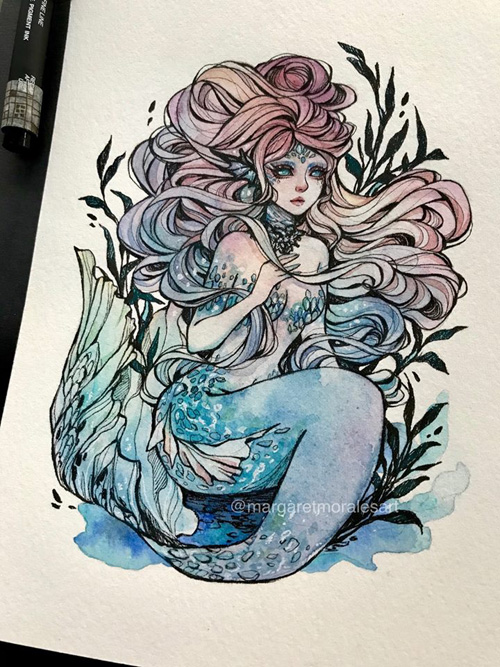 Fantasy Ladies Watercolor Art