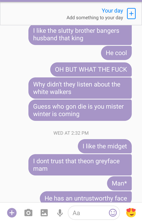 First Time Watching Game of Thrones Texts