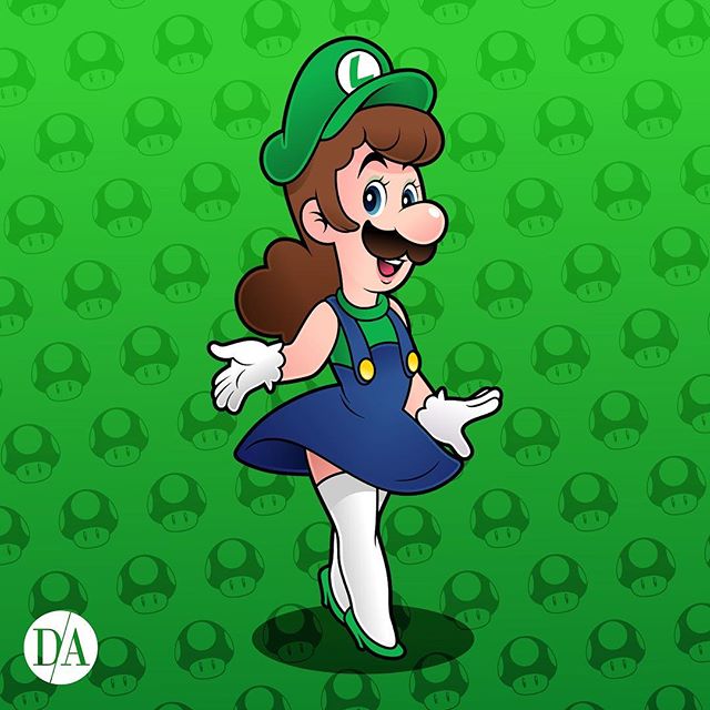 Luigi in Cosplay Drag Fan Art