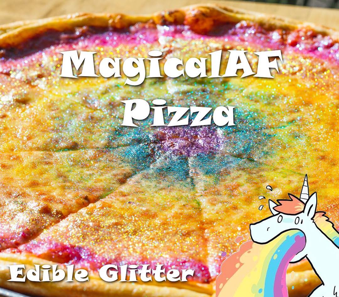Rainbow Glitter Pizza