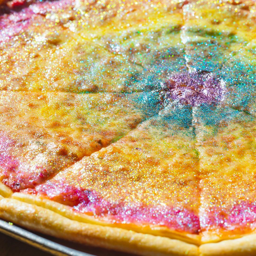 Rainbow Glitter Pizza