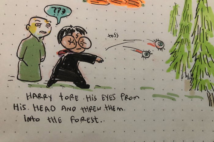 Illustrations of the AI Generated Harry Potter Fan Fiction