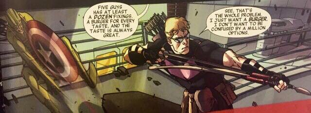 Hawkeye and Spider-Man Debate Hamburgers