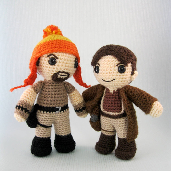 Crocheted Mal and Jayne from Firefly