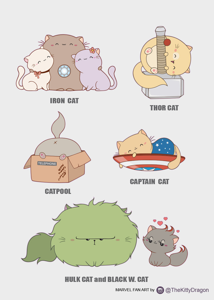 Marvel Characters as Little Kitties