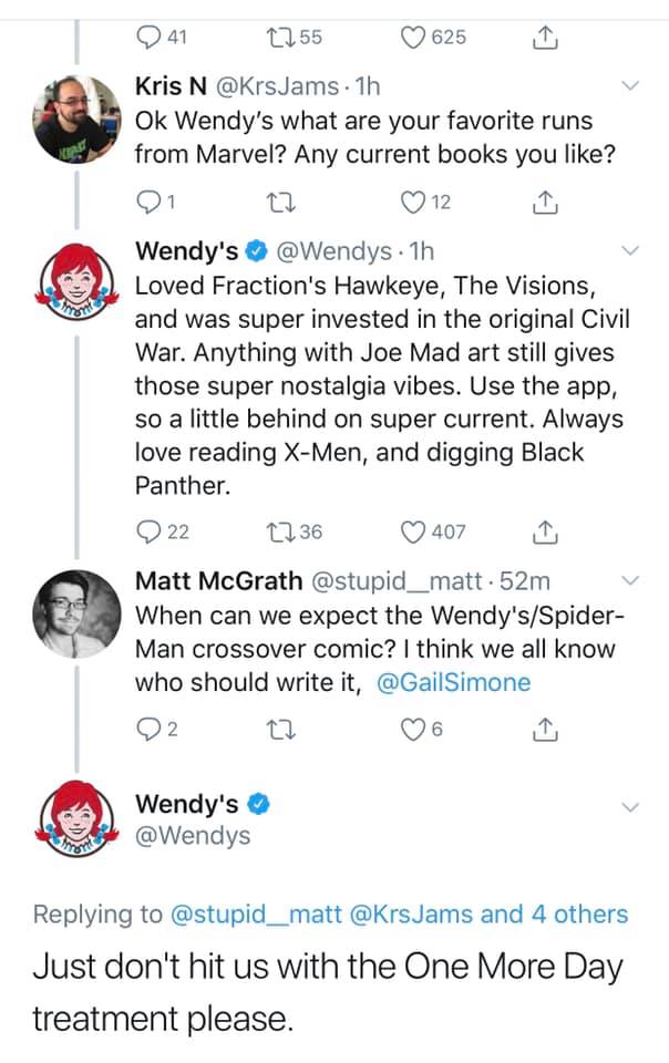 Wendys on Marvel vs DC