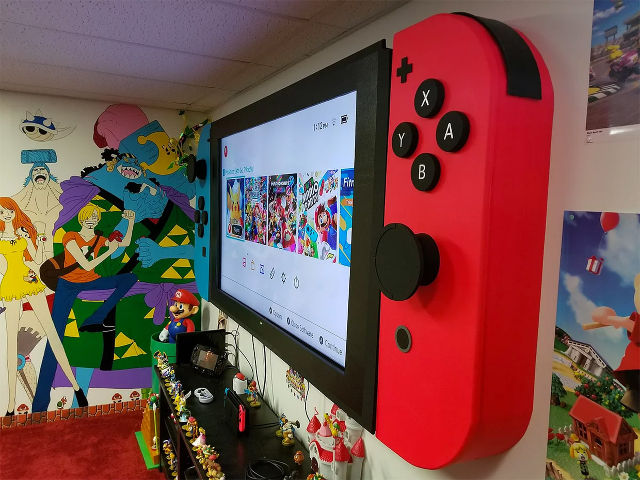 Flat Screen TV Modded to Look like a Nintendo Switch