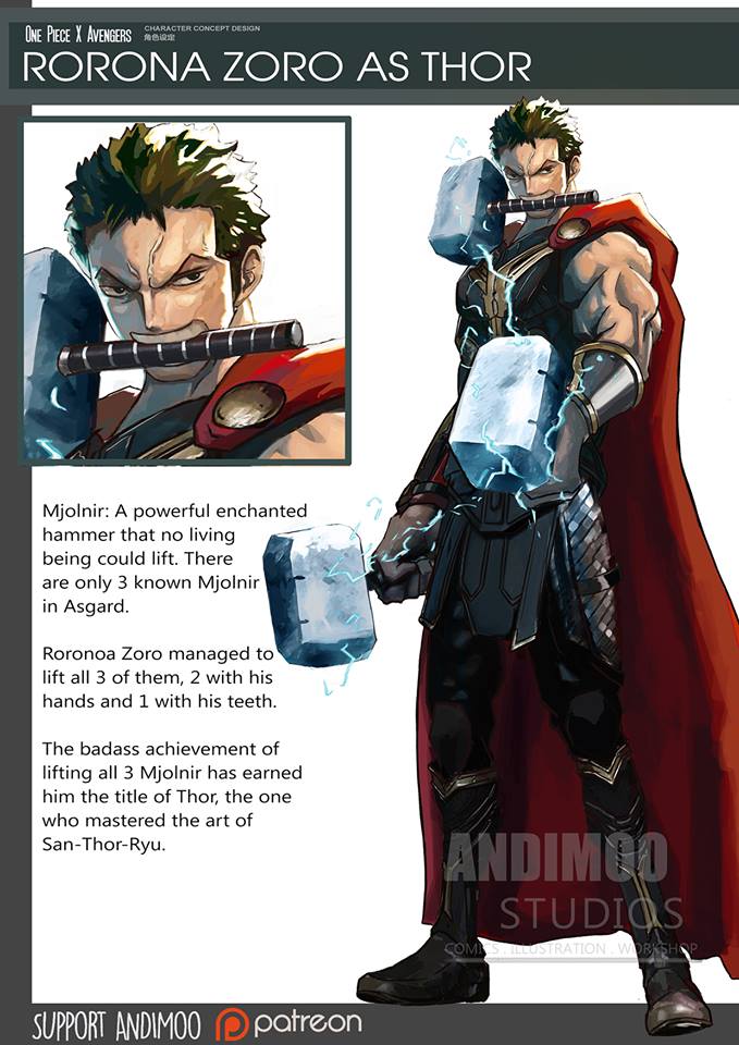 Avengers / One Piece Mashup Fan Art