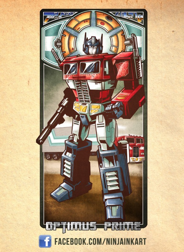 Optimus Prime Stained Glass Window