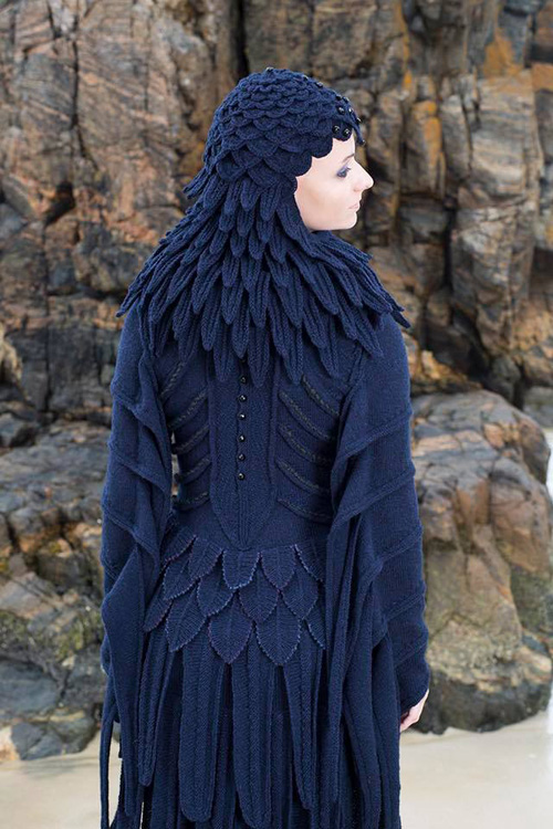 Knitted Raven Creature Costume