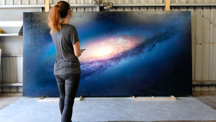 Glow in the Dark Galaxy Painting for SpaceX