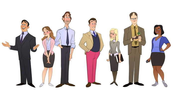 The Office Characters as Cartoons Fan Art