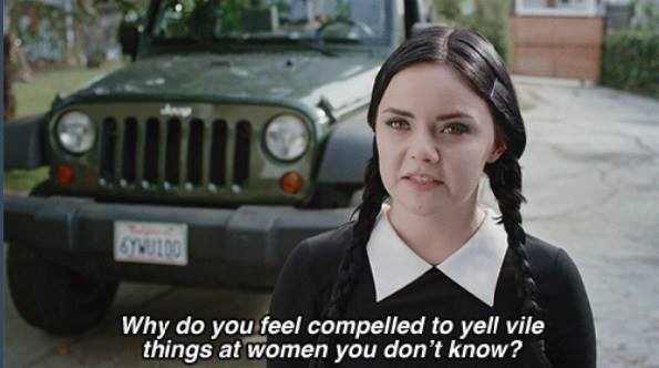 Adult Wednesday Addams Gets Catcalled