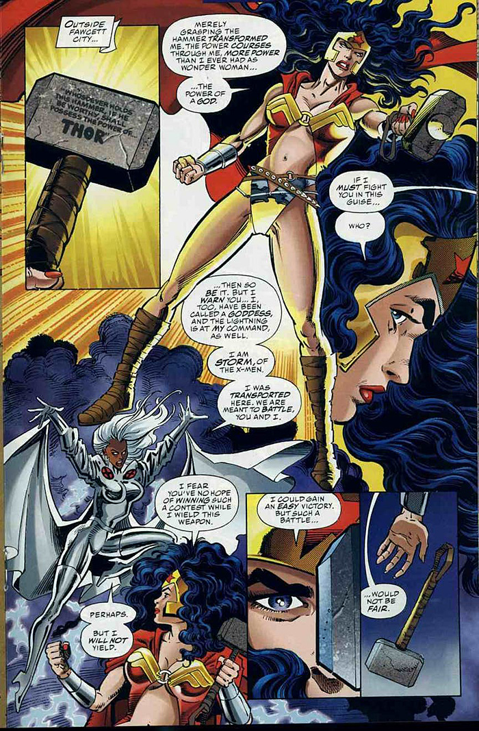 Wonder Woman Lifts Thors Hammer