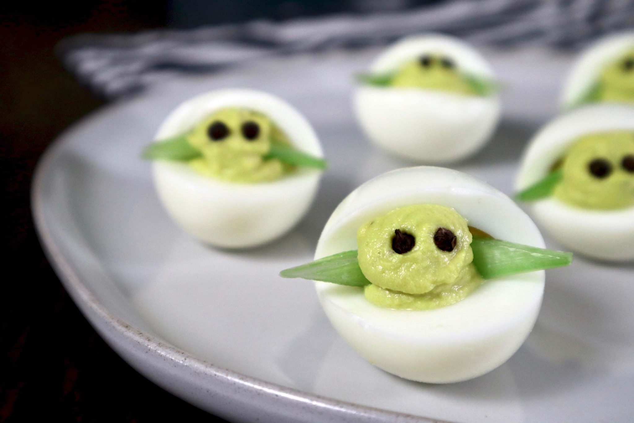 Baby Yoda Deviled Eggs With Avocado
