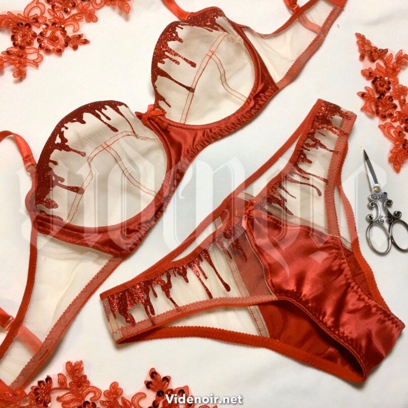 Gothic Blood Red Lingerie