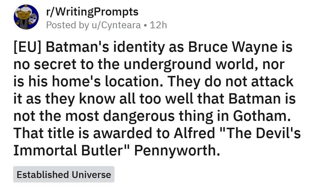 Alfred & Bruce Batman Fan Fic
