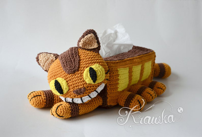 Crochet Catbus Tissue Box Cover