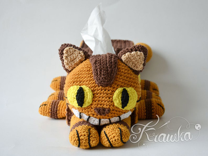 Crochet Catbus Tissue Box Cover