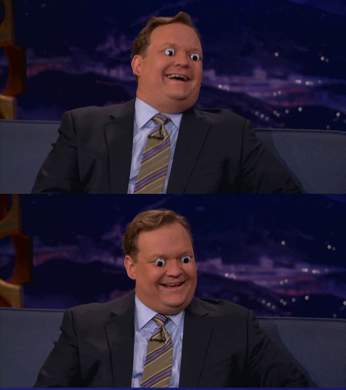 Seth Green & Conan Play With Googly Eyes