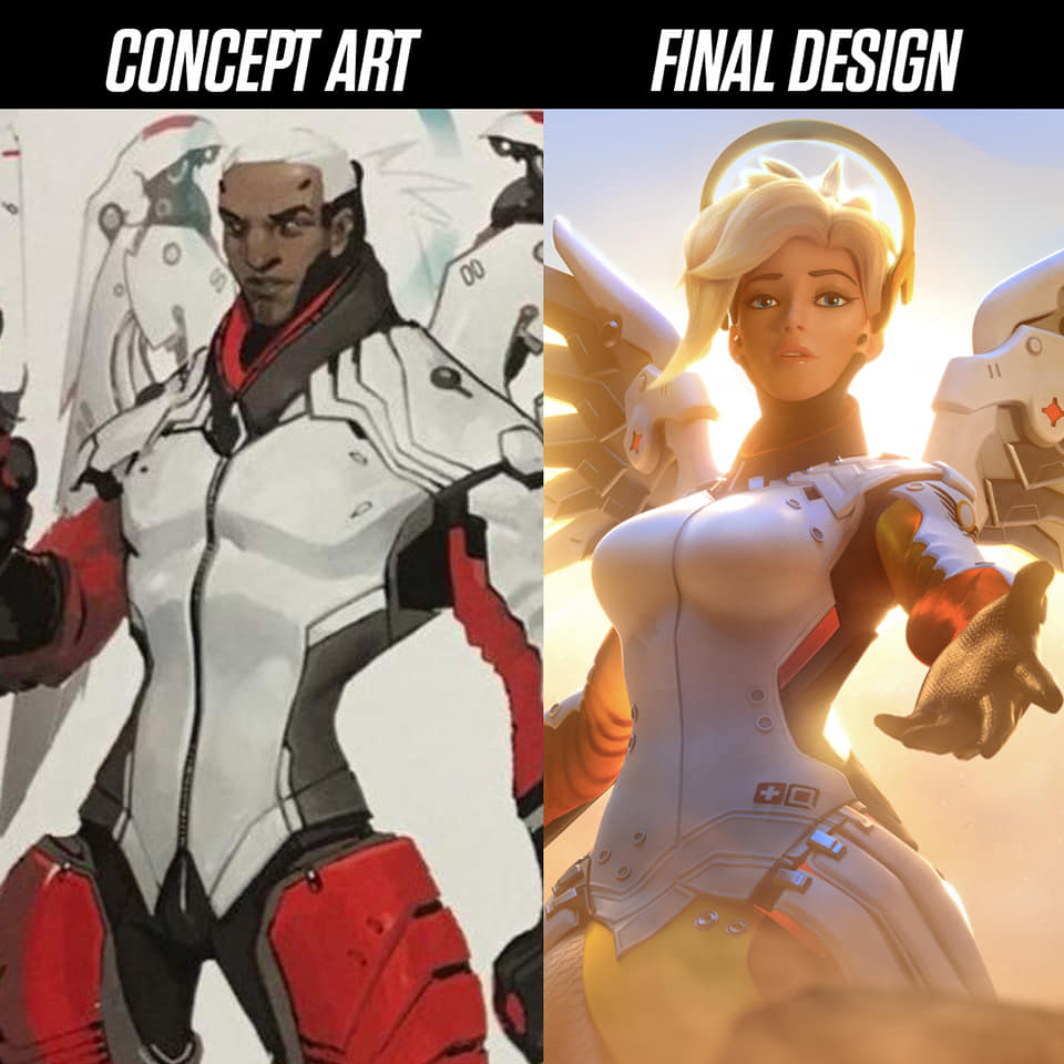 Concept Art for Characters That Ended up as Blonde White Women