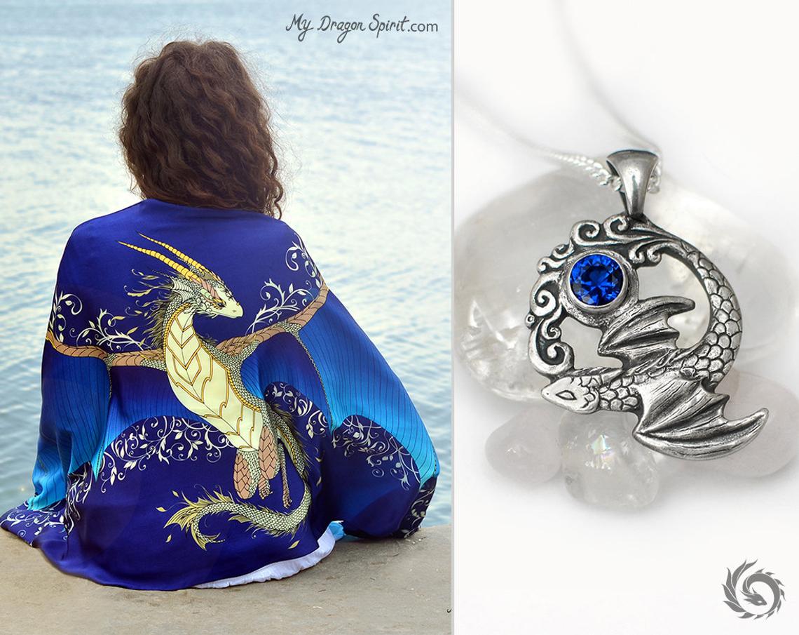 Dragon Scarf and Necklace Sets