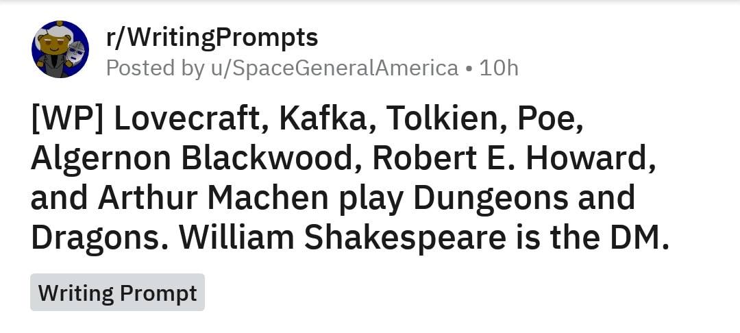 Famous Authors Playing D&D with Shakespeare as the DM