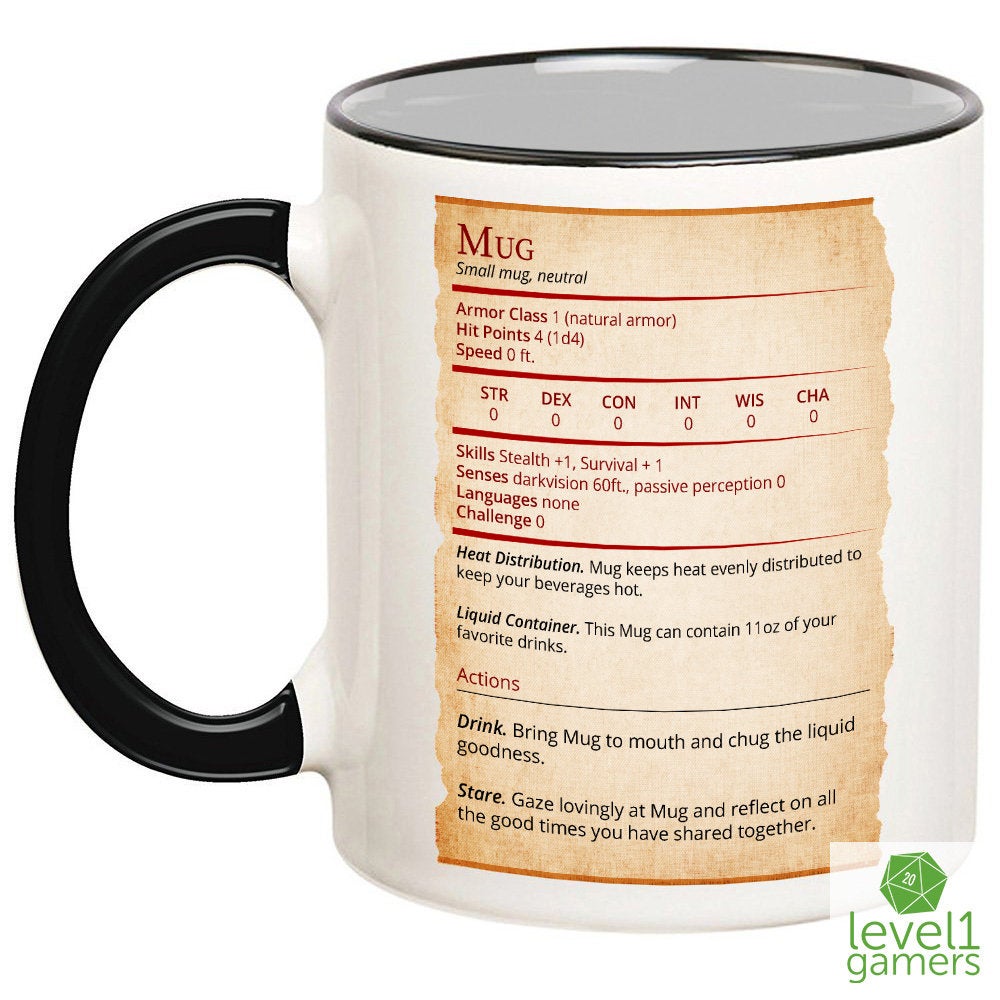 Dungeons & Dragons Stat Card Mug