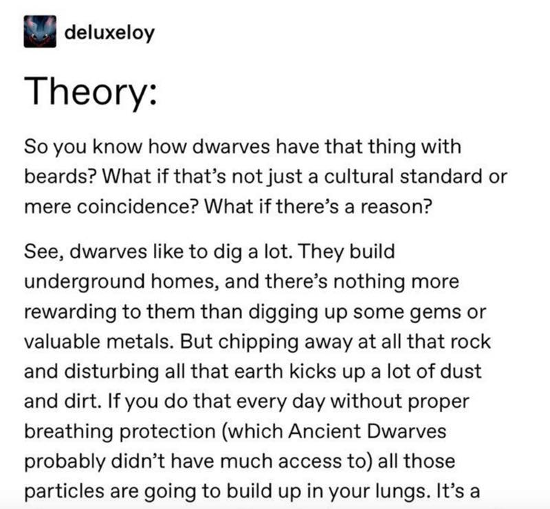 Dwarven Beards Fan Theory