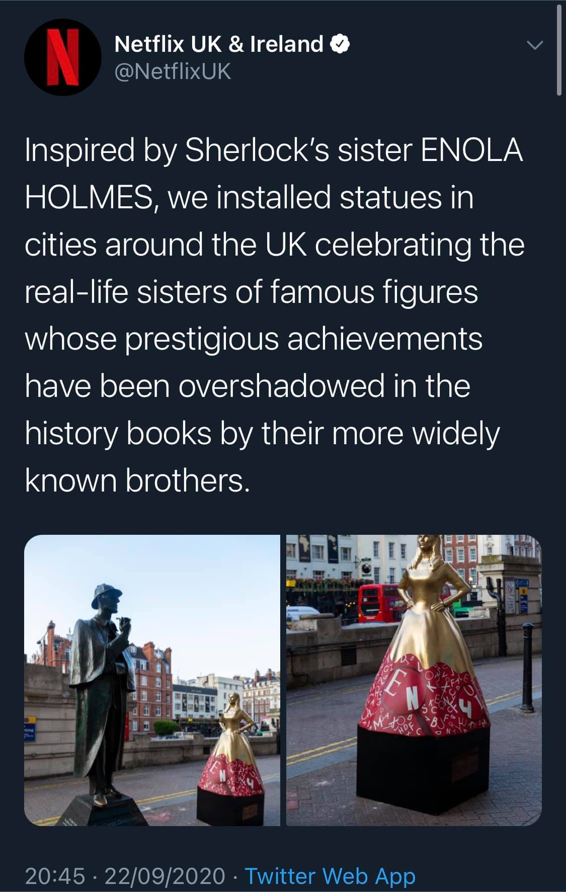 Enola Holmes Inspired Statues