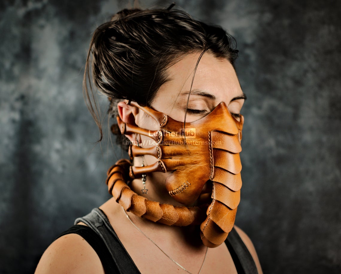 Facehugger Alien Leather Mask