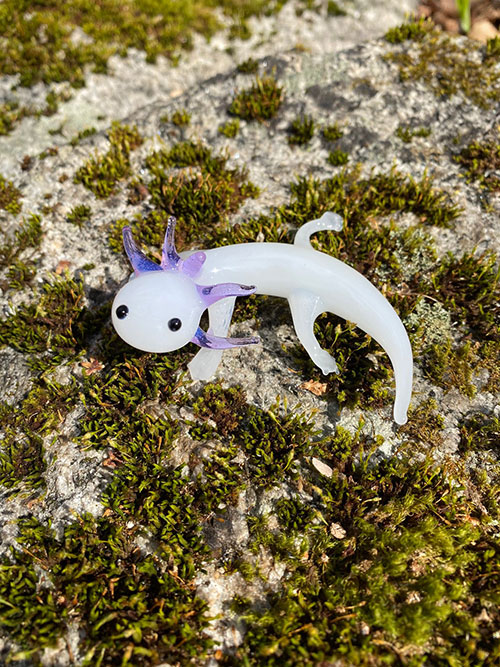 Glass Axolotl Sculptures