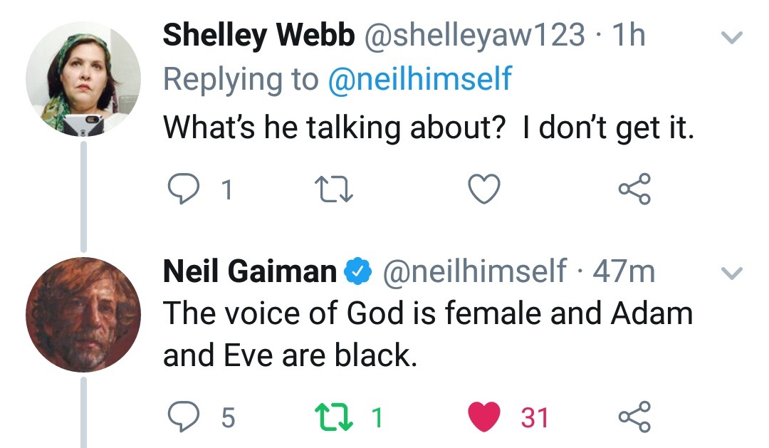 Neil Gaiman Responds to Racist Good Omens Trolls