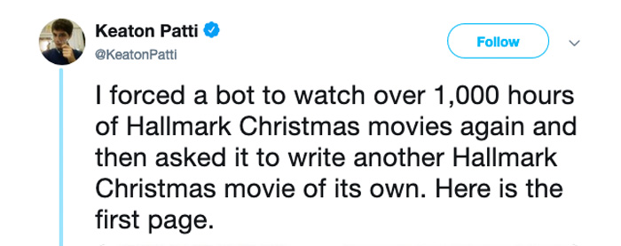 Bot Writes a Hallmark Movie Script