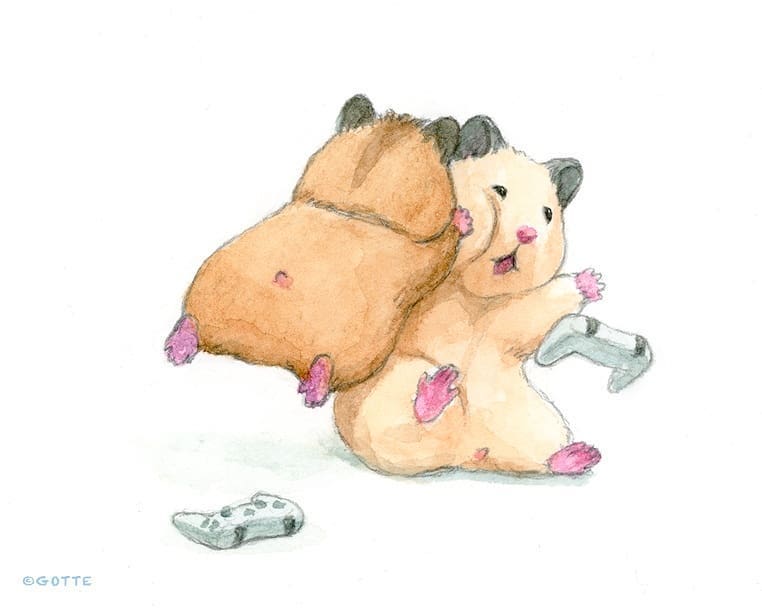 Hamsters Playing Video Games Art