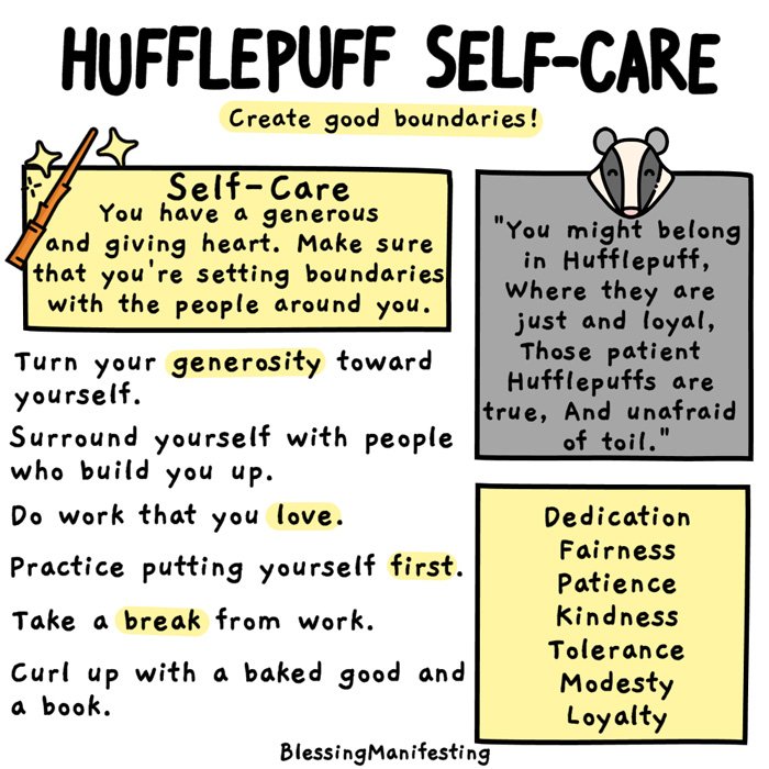 Harry Potter Hogwarts House Self-Care Ideas