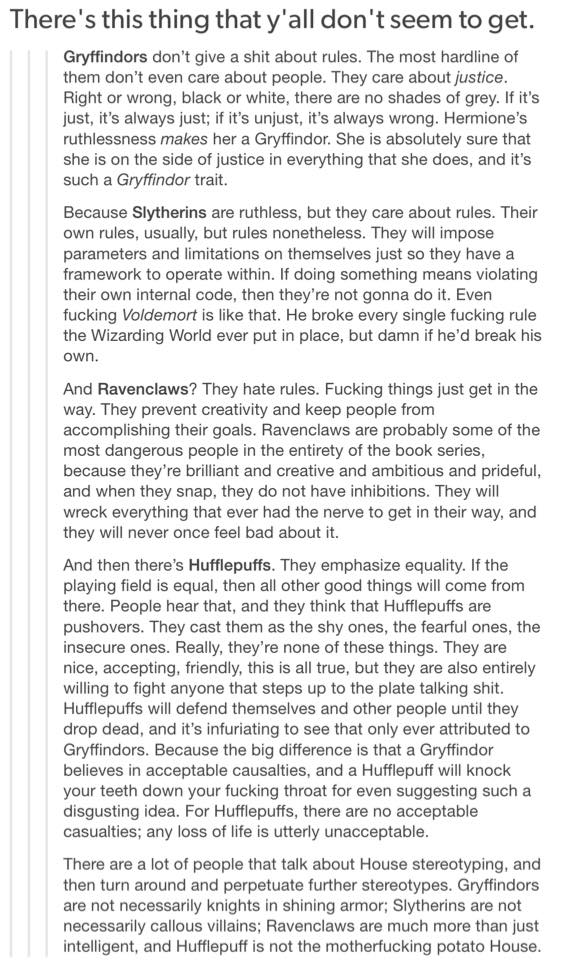 Hogwarts House Stereotypes